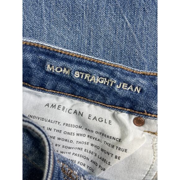 American Eagle Outfitters High Rise Mom Straight Blue Jeans, size 12 short - Picture 12 of 15